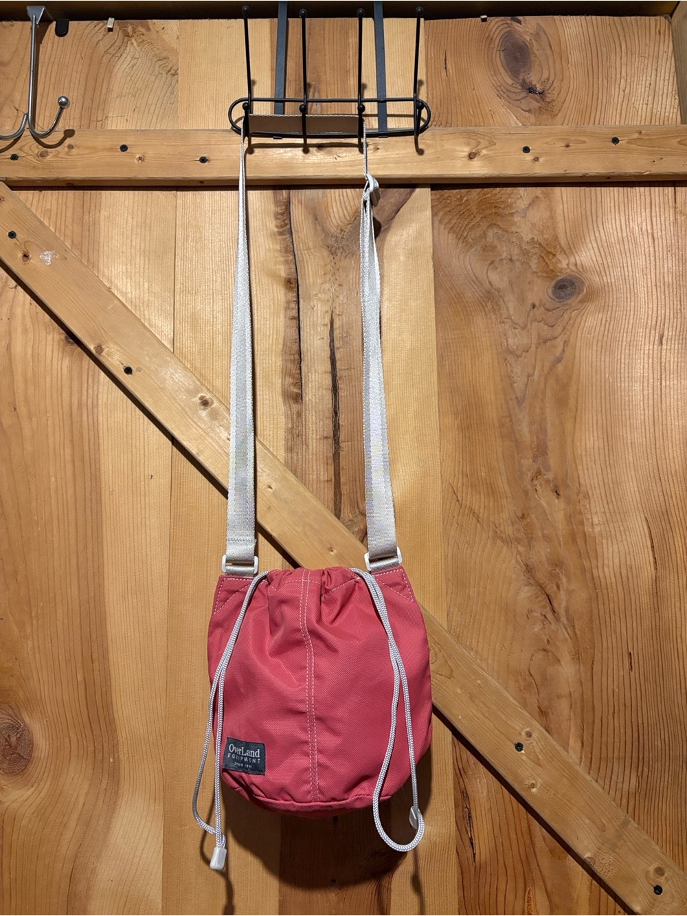 Outland Living Coral Drawstring Crossbody Bag with Adjustable Strap
